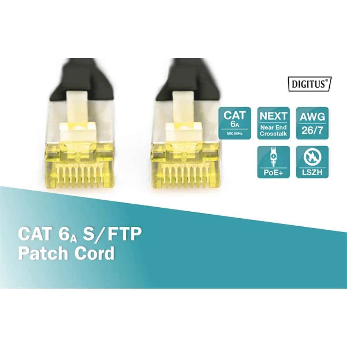 DIGITUS Cat.6A S/FTP LSZH 1m fekete patch kábel #2