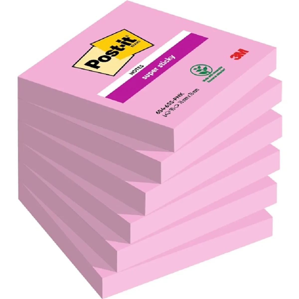 Post-it Super Sticky 654 76x76mm 90lap pink öntapadós jegyzettömb #1