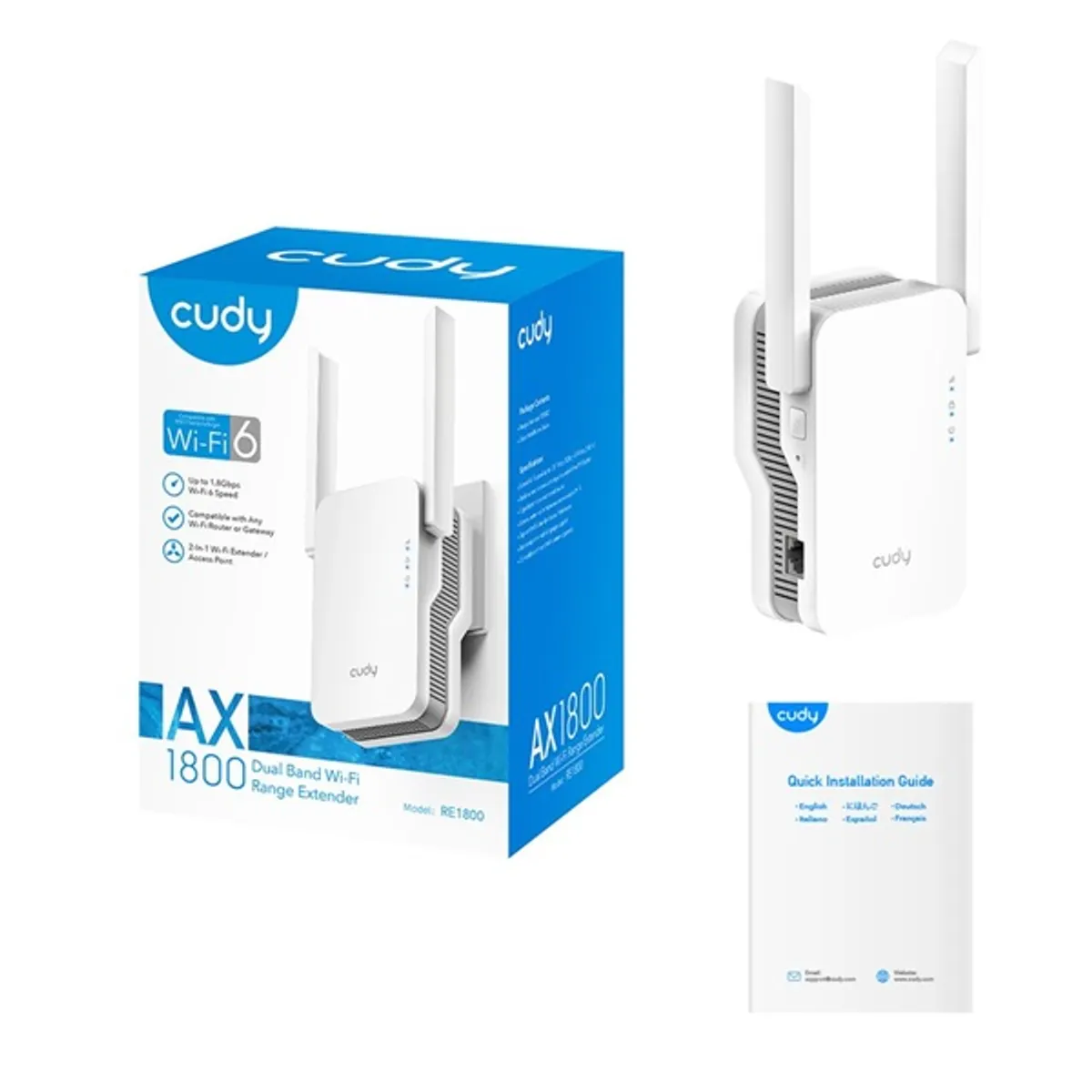 CUDY RE1800 kétsávos AX1800 WIFI 6 MESH fehér extender/access point #5