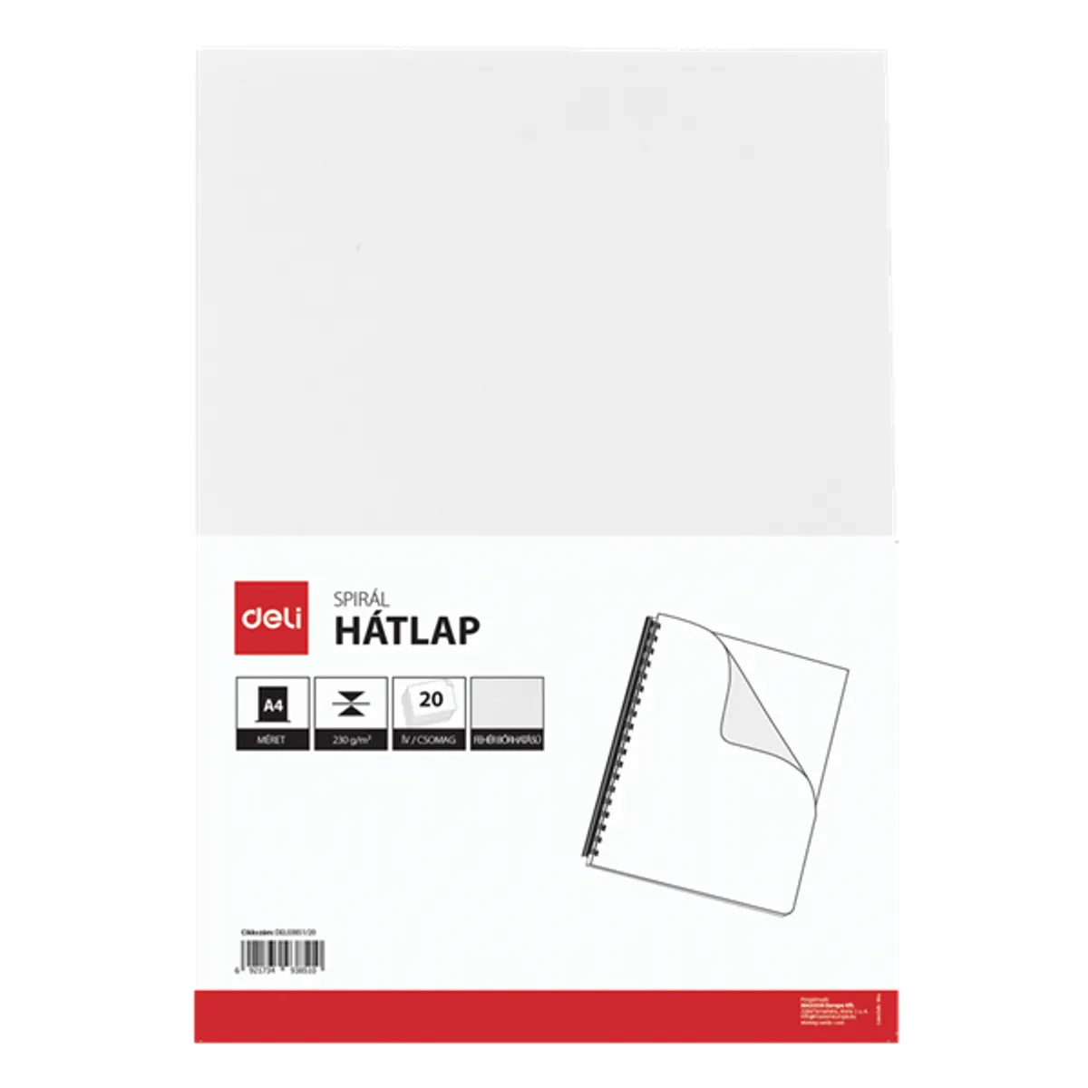 A4 230gr bőrhatású 20db-os fehér hátlap #1