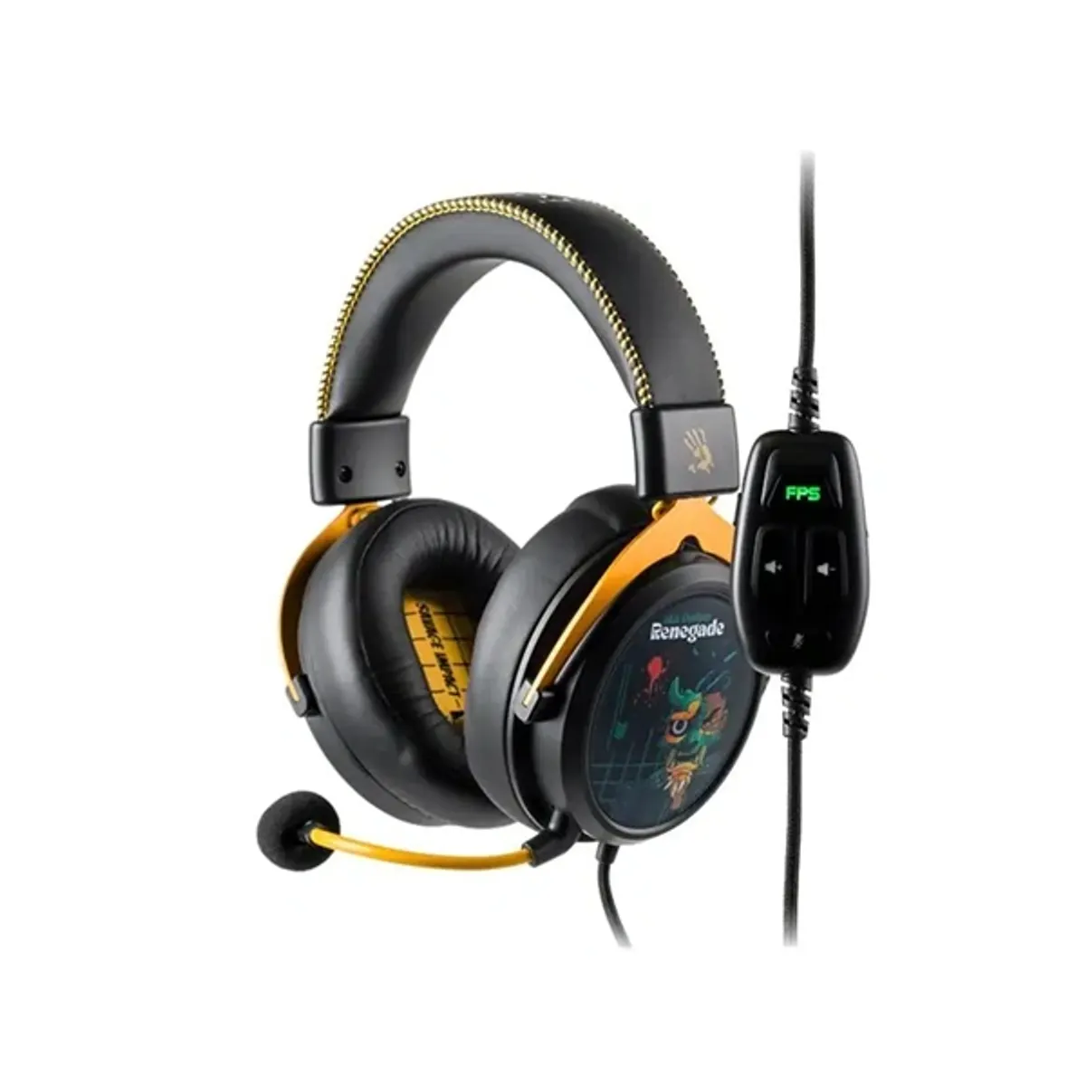 A4-Tech Bloody M595 Renegade Midnight USB fekete-sárga gamer headset #4