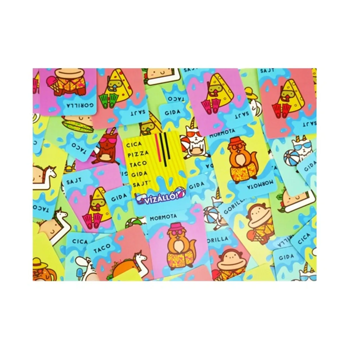 Vízálló cica, pizza, taco, gida, sajt kártyajáték #4