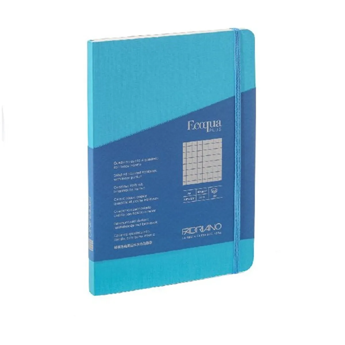Fabriano Ecoqua Plus A5 80 lapos türkiz kockás notesz #1