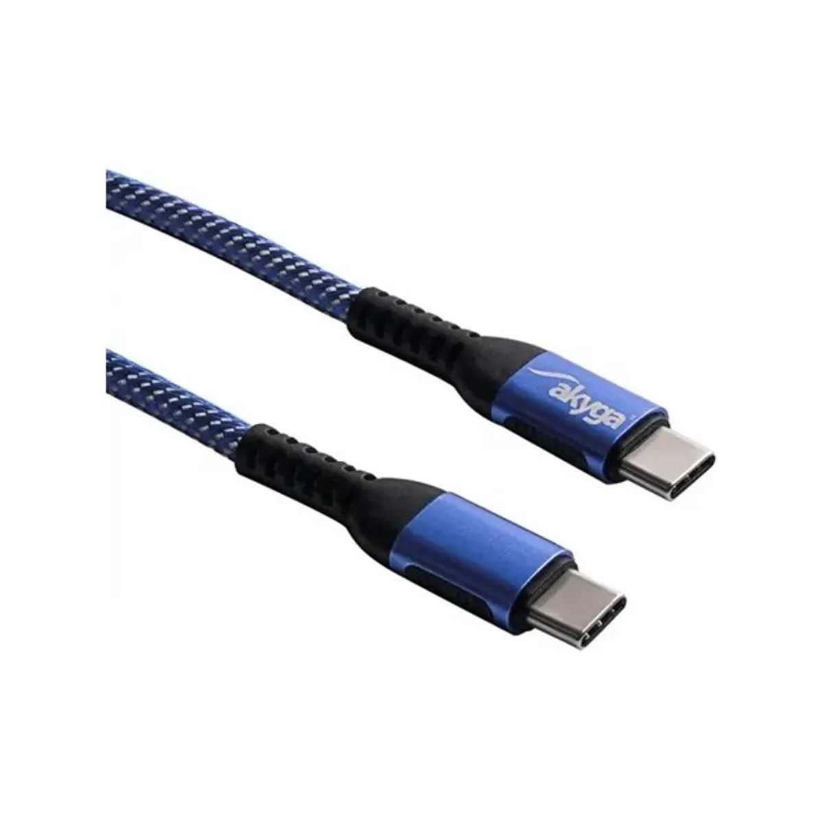 Akyga AK-USB-37 USB-C -> USB-C M/M adatkábel 1m kék-fehér (braided) #2