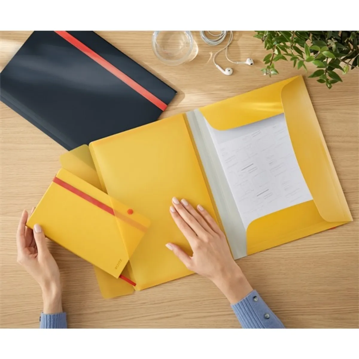 Leitz COSY mobil PP meleg sárga extra tasakos gumis mappa #5