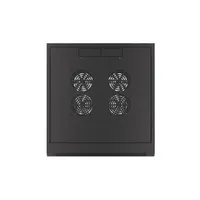 Lanberg WFFA-5604-10B 19" 4U SZÉL:570mm MÉLY:600mm MAG:277mm lapraszerelt üvegajtós fekete fali rack szekrény #10