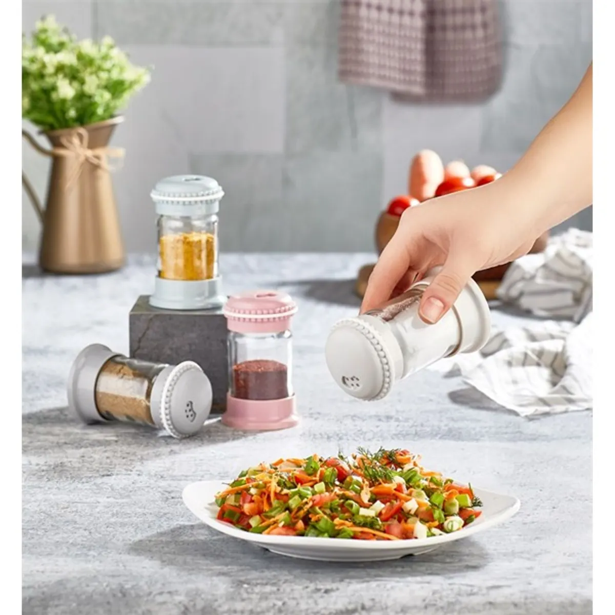 IRIS Macaron üveg fűszerszóró 105ml, rószaszín, fehér, szürke vagy kék színű HN-1138 #2