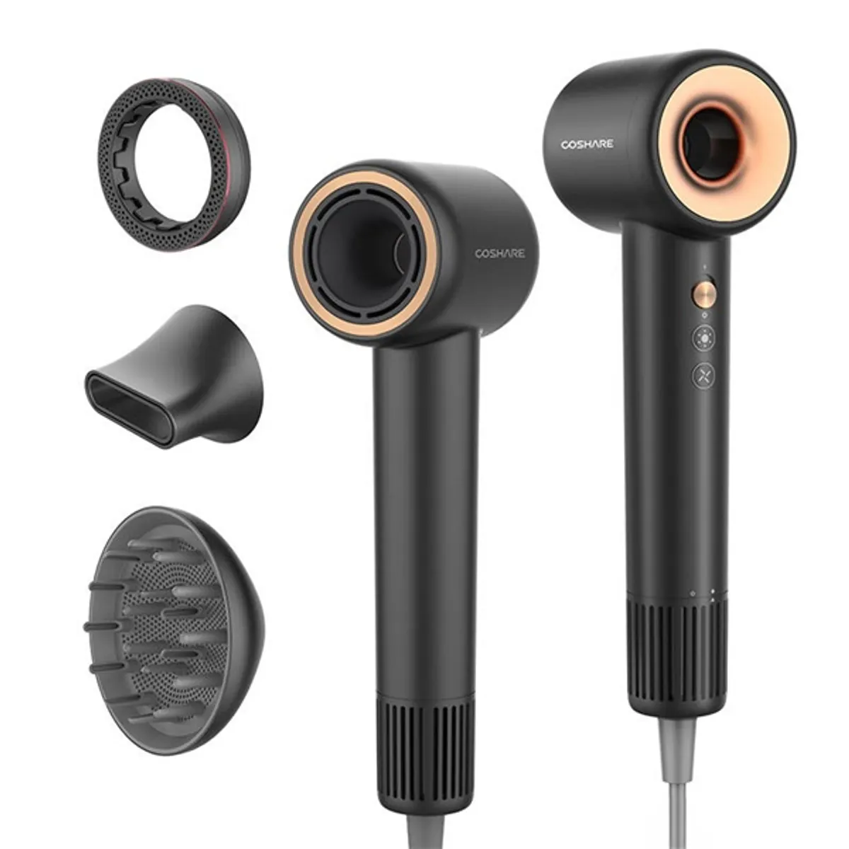 COSHARE HD10E PRO SuperFlow1 1600 W ezüst szinű hajszárító, prémium csomagolásban #5