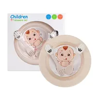 TOO KT-126 vegyes színekben búzaszalma műanyag Gyermek tányér készlet, 18.7×3.5cm #4