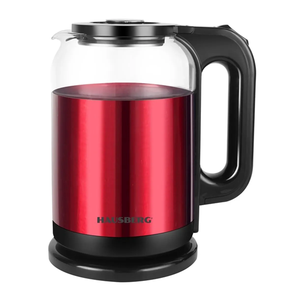 Hausberg HB-3622RS 1800W 2L-es piros-fekete elektromos vízforraló #1