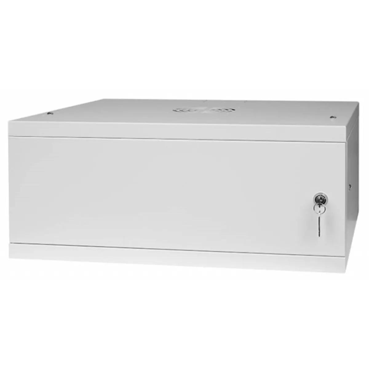 Stalflex RC19-4U-450MG 19" 4U 450 mm mély lapraszerelt szürke fém ajtós fali rack szekrény #1