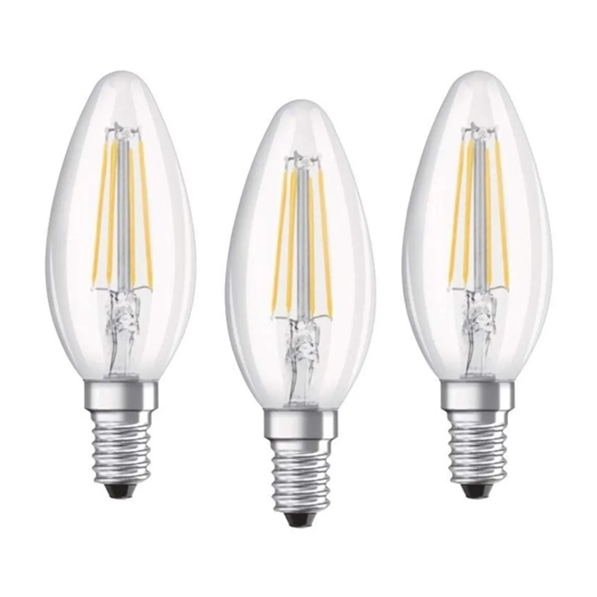 Osram Base átlátszó üveg búra/4W/470lm/2700K/E14/dobozos LED gyertya izzó 3 db #1