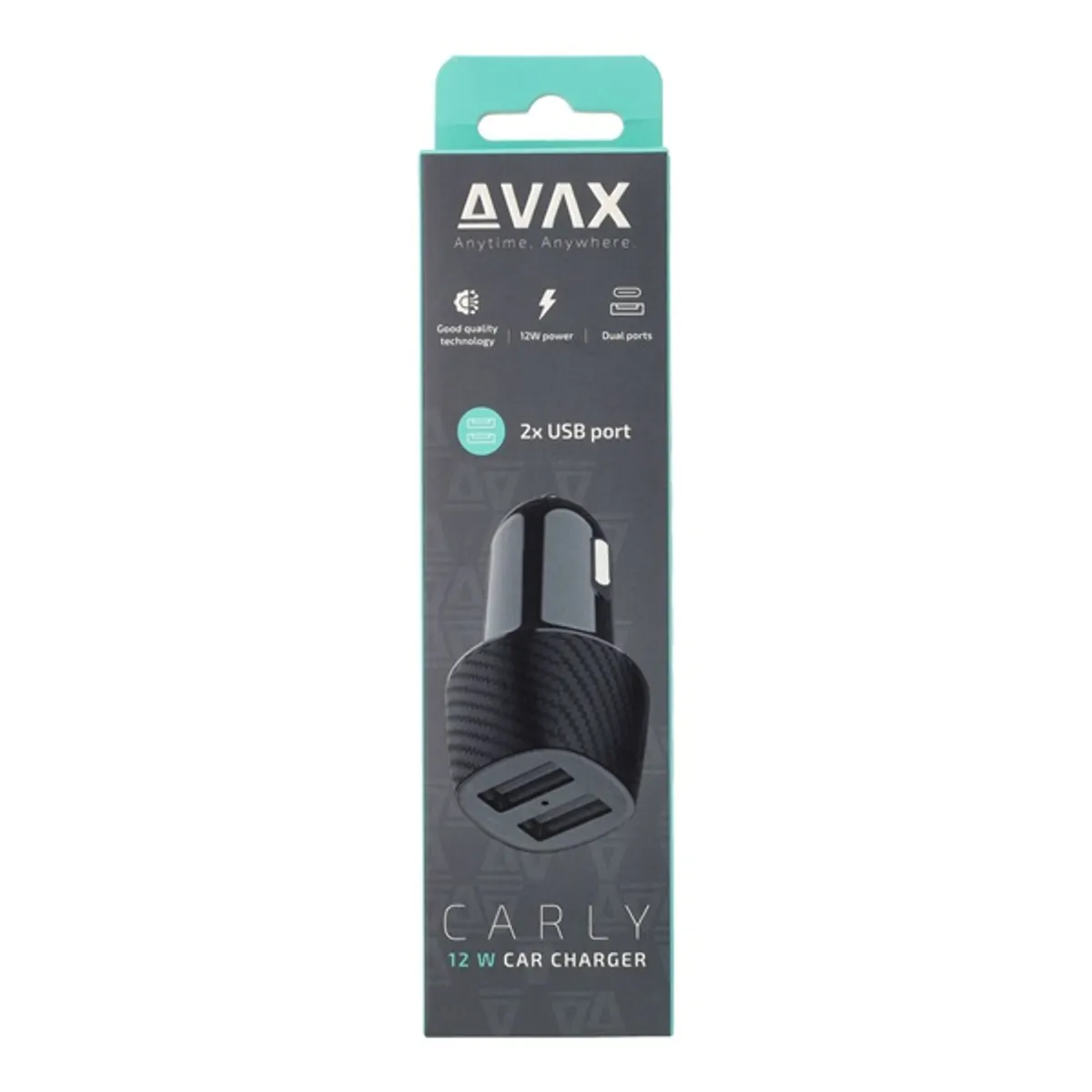 AVAX CC301B CARLY 12W Autós töltő 2x USB A, fekete #4