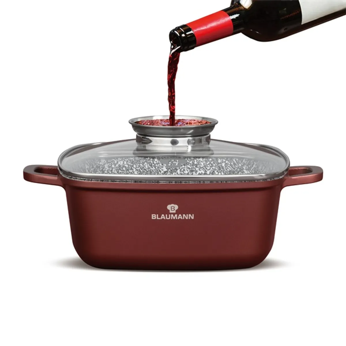 Blaumann BL-4091 Cerastone Collection 22 cm-es négyzet alakú edény fedővel #2