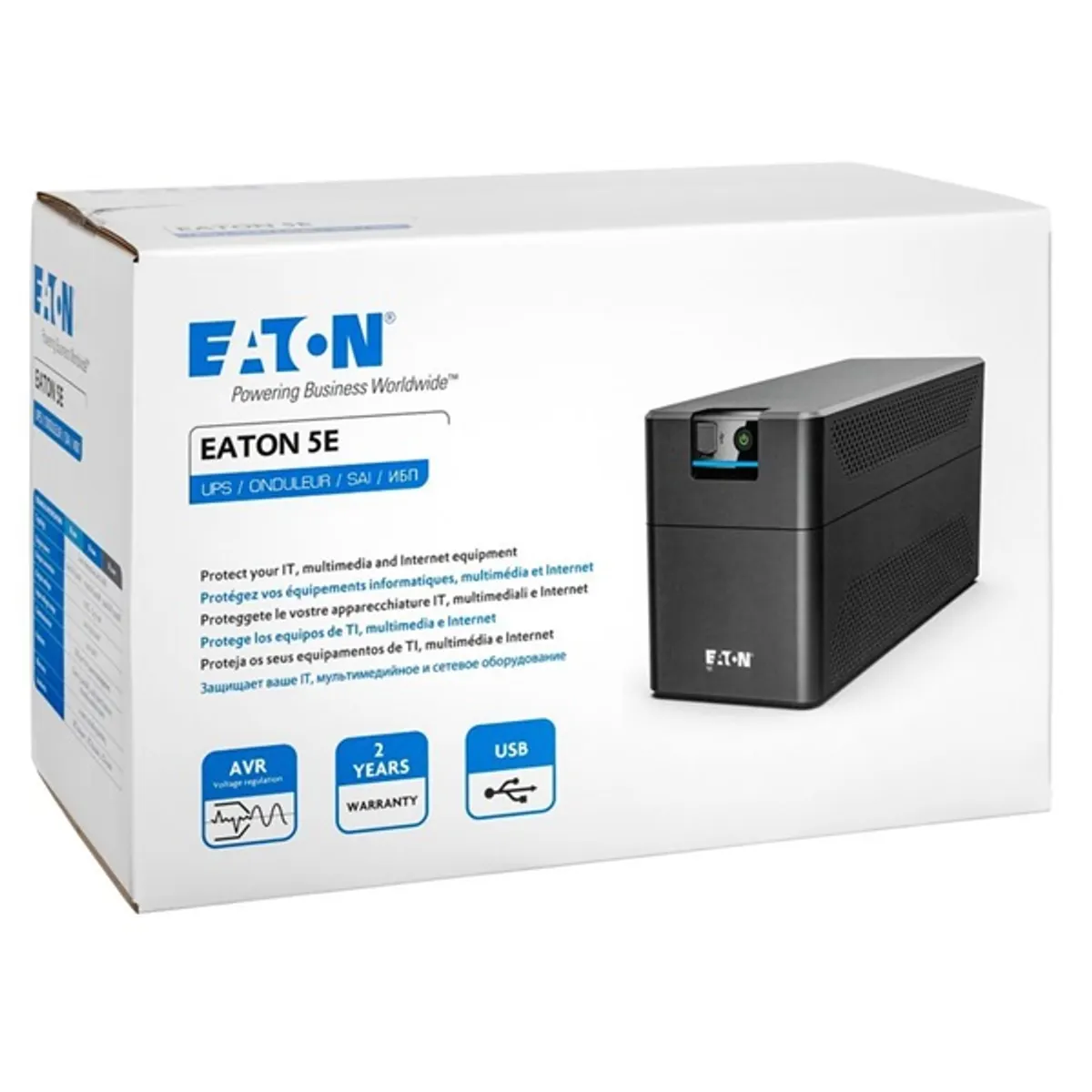 EATON 5E Gen2 5E2200UI USB IEC 1200W fekete szünetmentes tápegység #4