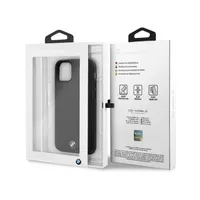 BMW iPhone 11 Pro Max vízszintesen csíkozott fekete kemény bőrtok #4