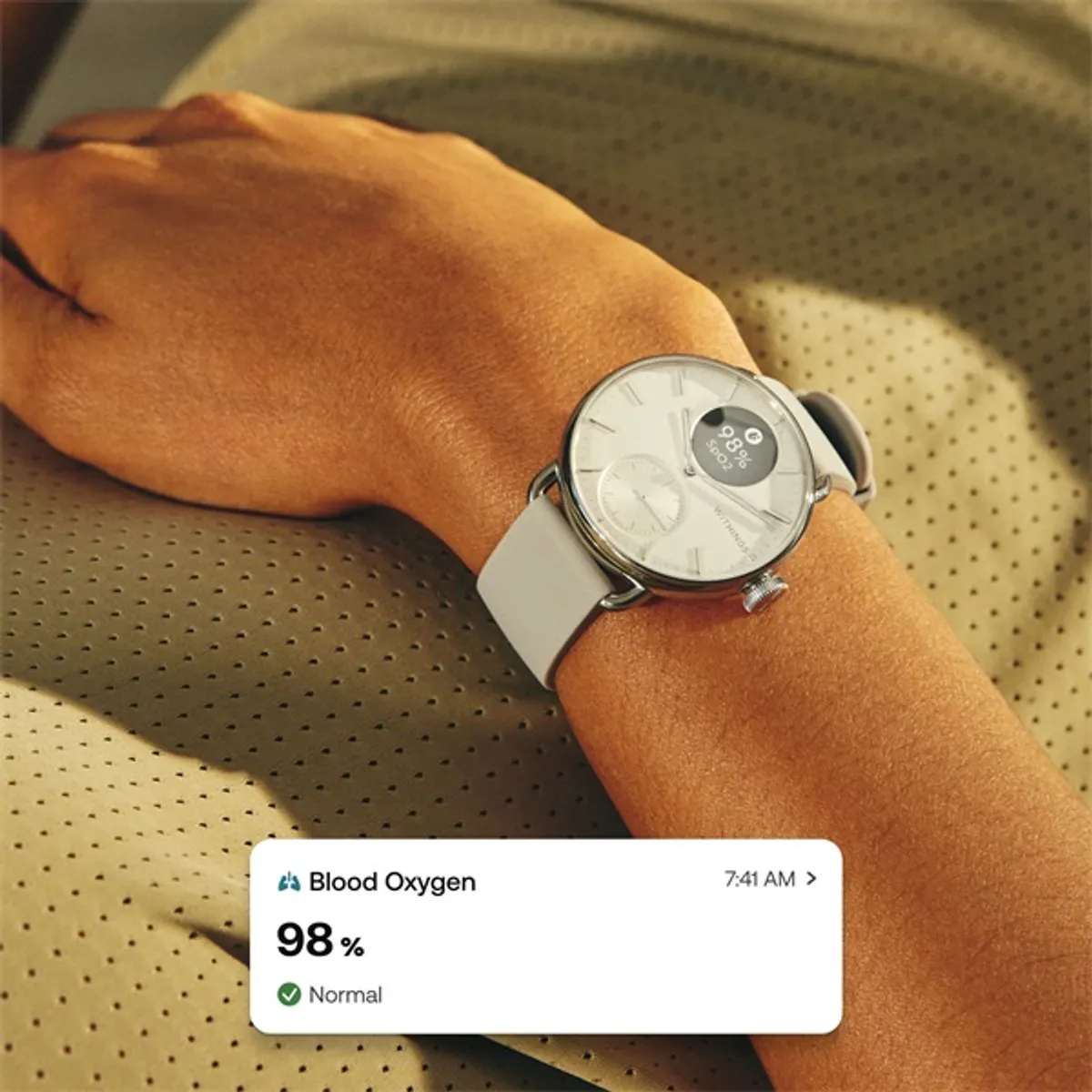Withings HWA10-model 2 ScanWatch 2 38mm fehér okosóra #8