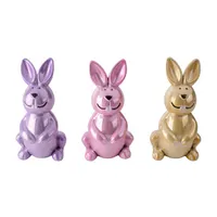 IRIS dekor nyuszi 3db gyöngyház 3 szín 5x10cm