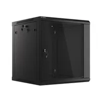 Lanberg WF01-6612-10B 19" 12U SZÉL:600mm MÉLY:600mm MAG:640mm lapraszerelt üvegajtós fekete fali rack szekrény #2