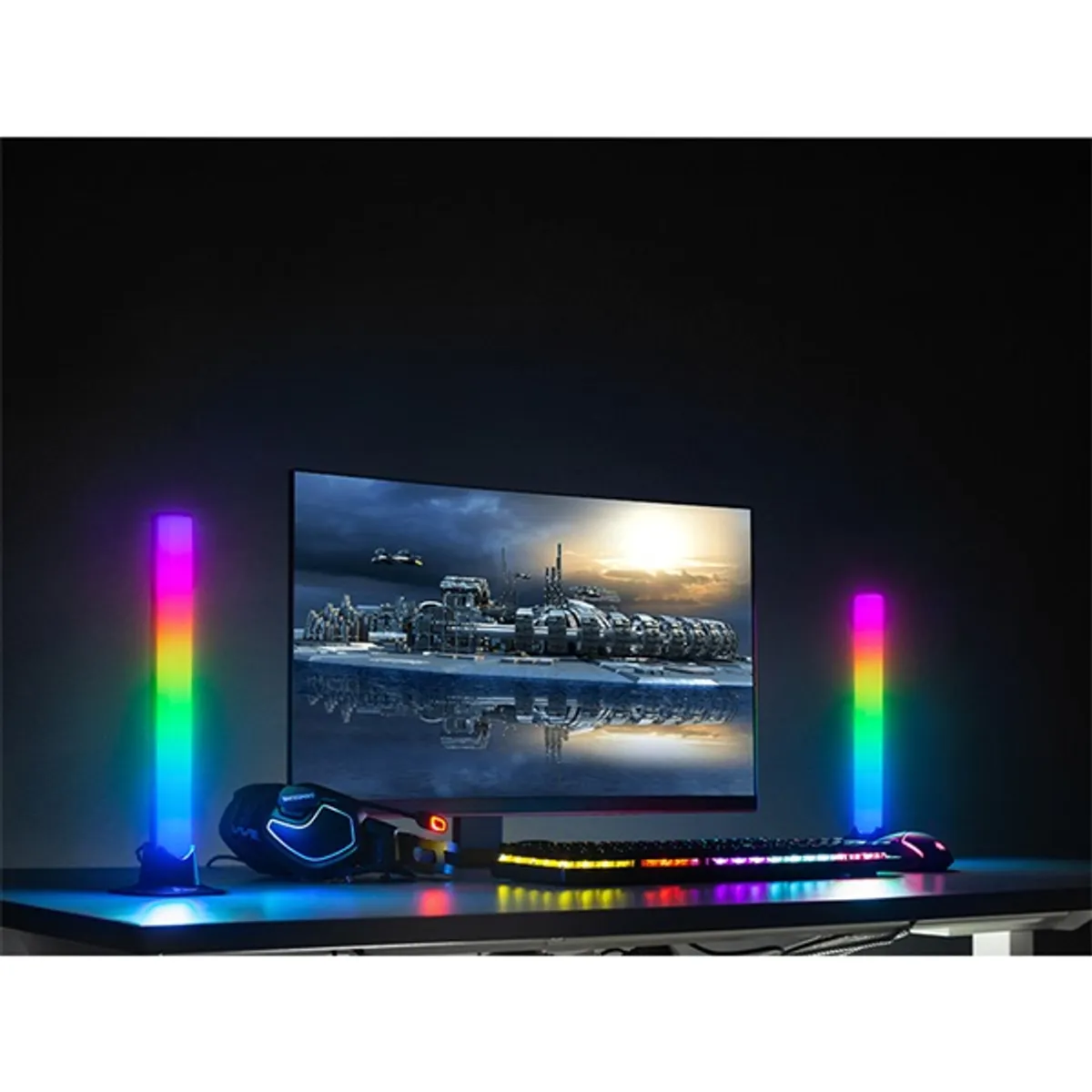 Tracer TRAOSW47008 Ambience Smart Desk 5 W/10 világítási mód/USB/Bluetooth 5.0/RGB világítás/fekete/gamer/asztali lámpa #4