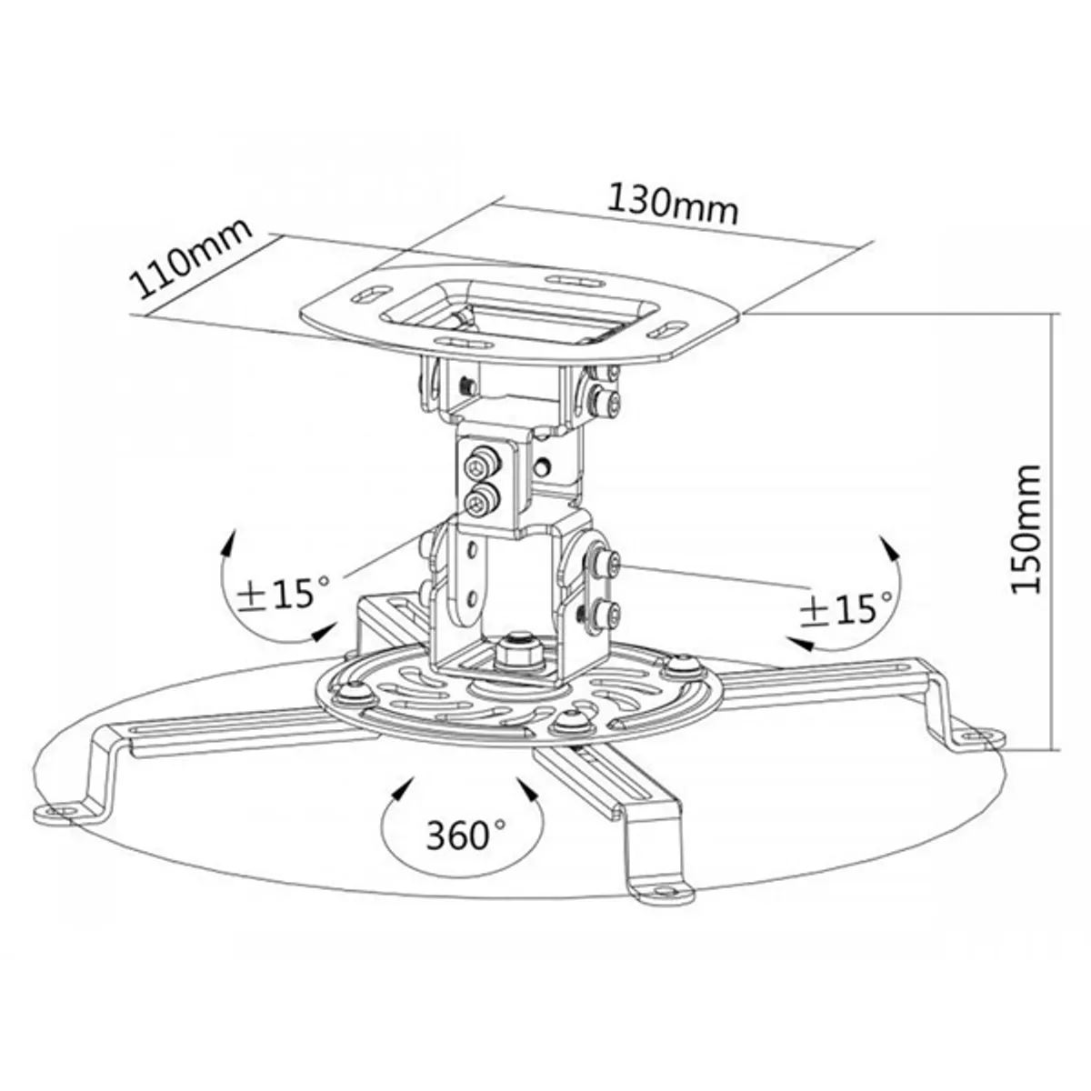 Sbox PM-18 dönthető, forgatható mennyezeti projektortartó #2