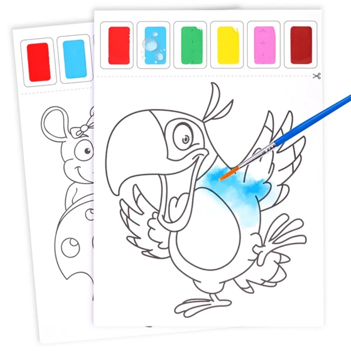 Topwrite Kids 10 darabos 2 ecsetes 6 színű kifestő szett #2