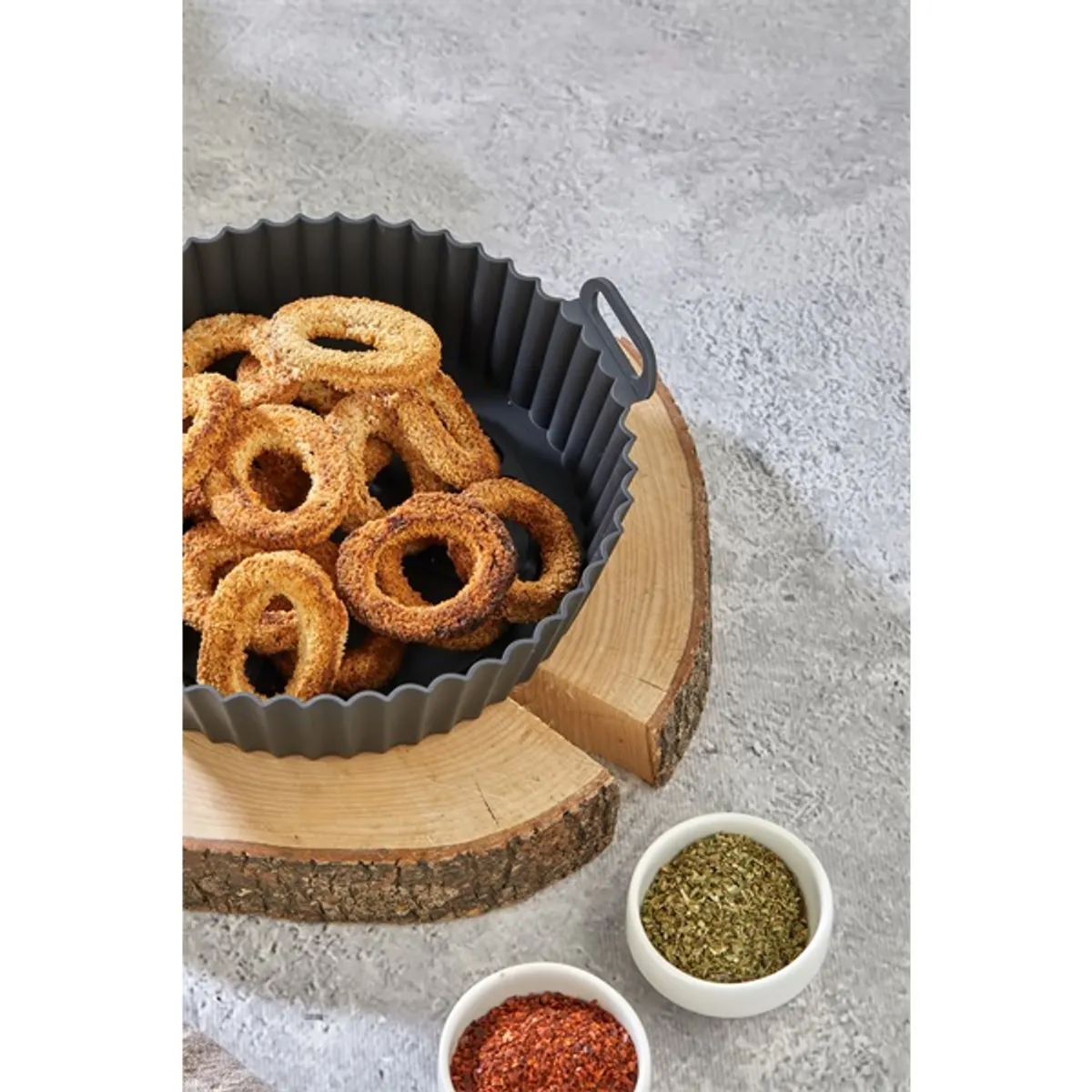 TOO kerek szilikon forma forrólevegős sütőhöz (air fryer) 20cm átmérő 5cm magasság, szürke, fekete vagy piros SL-3250 #6