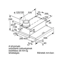 Bosch DFL064W53 ezüst, beépíthető, kihúzható, méret:59,8 cm, zajszint:67 dB, páraelszívó #6