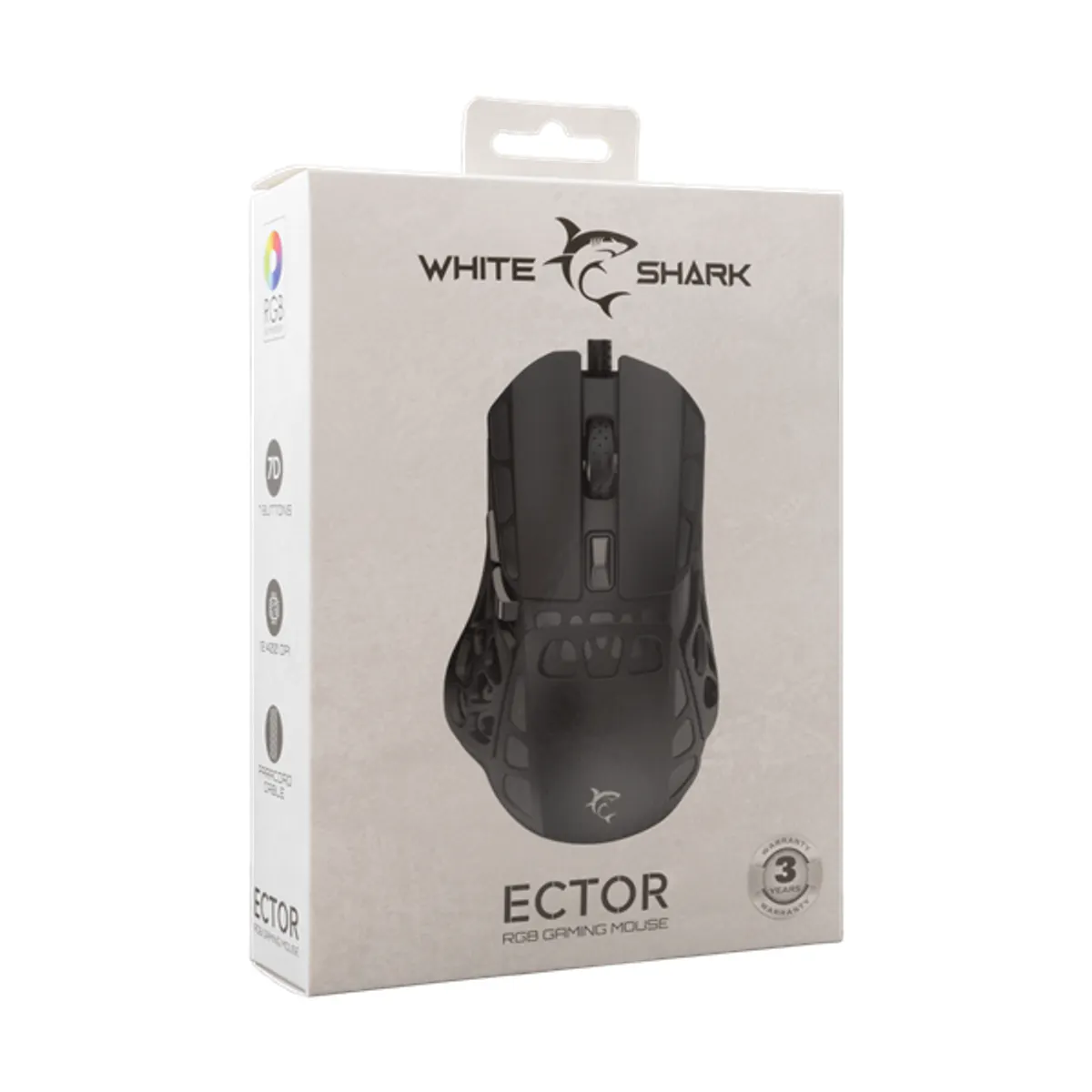 White Shark WS GM-5016B ECTOR-B vezetékes fekete gamer egér #7