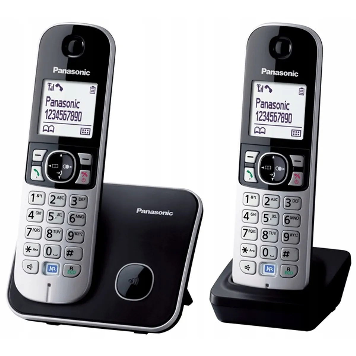 Panasonic KX-TG6812PDB DUO fehér háttérvil. kihangosítható hívóazonosítós fekete dect telefon #1