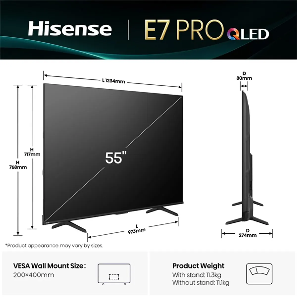 Hisense 55" 55E7QPRO 4K UHD Smart Gamer QLED TV #6