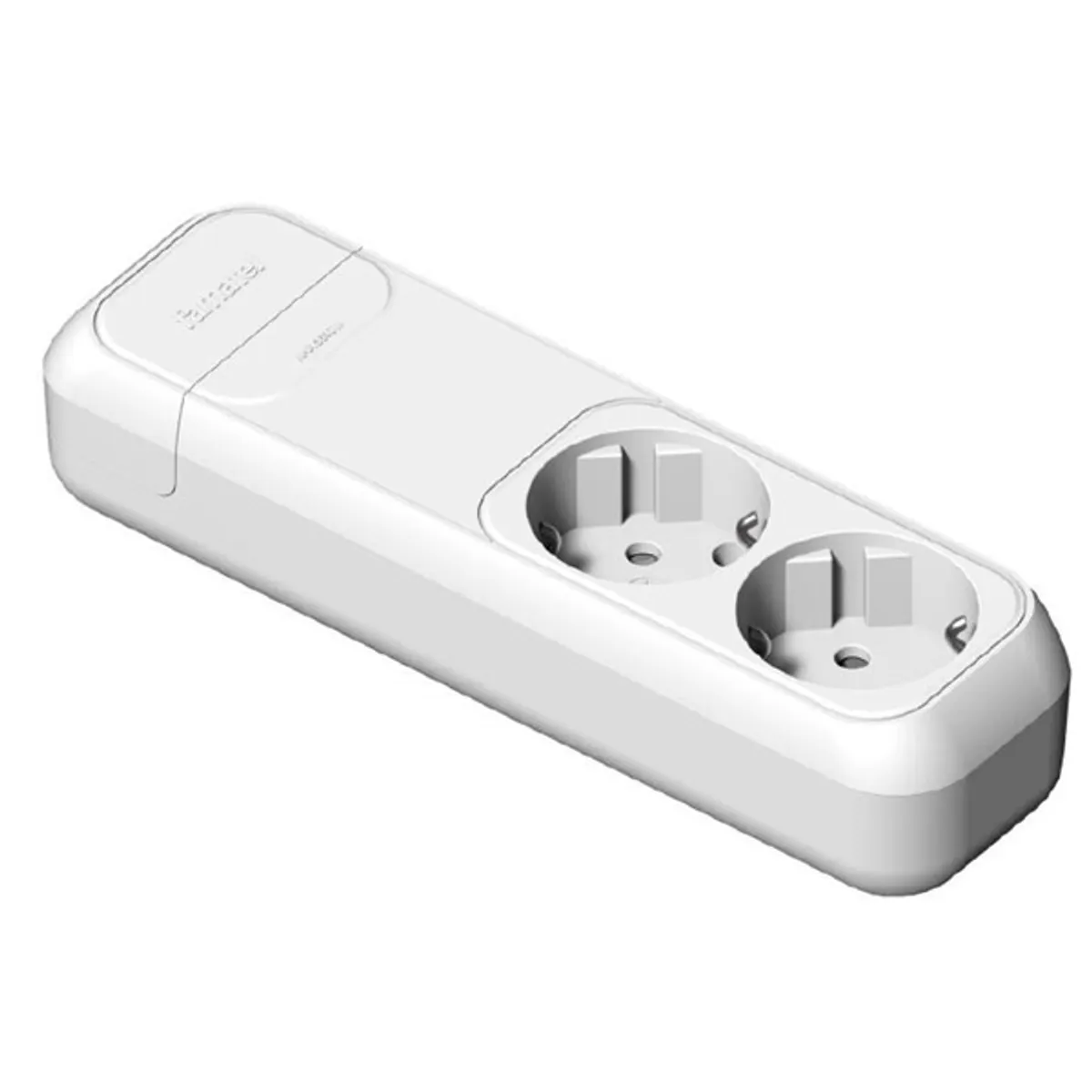 FAMATEL 2502 fehér 16A-250V dupla földelt szerelhető elosztó #1