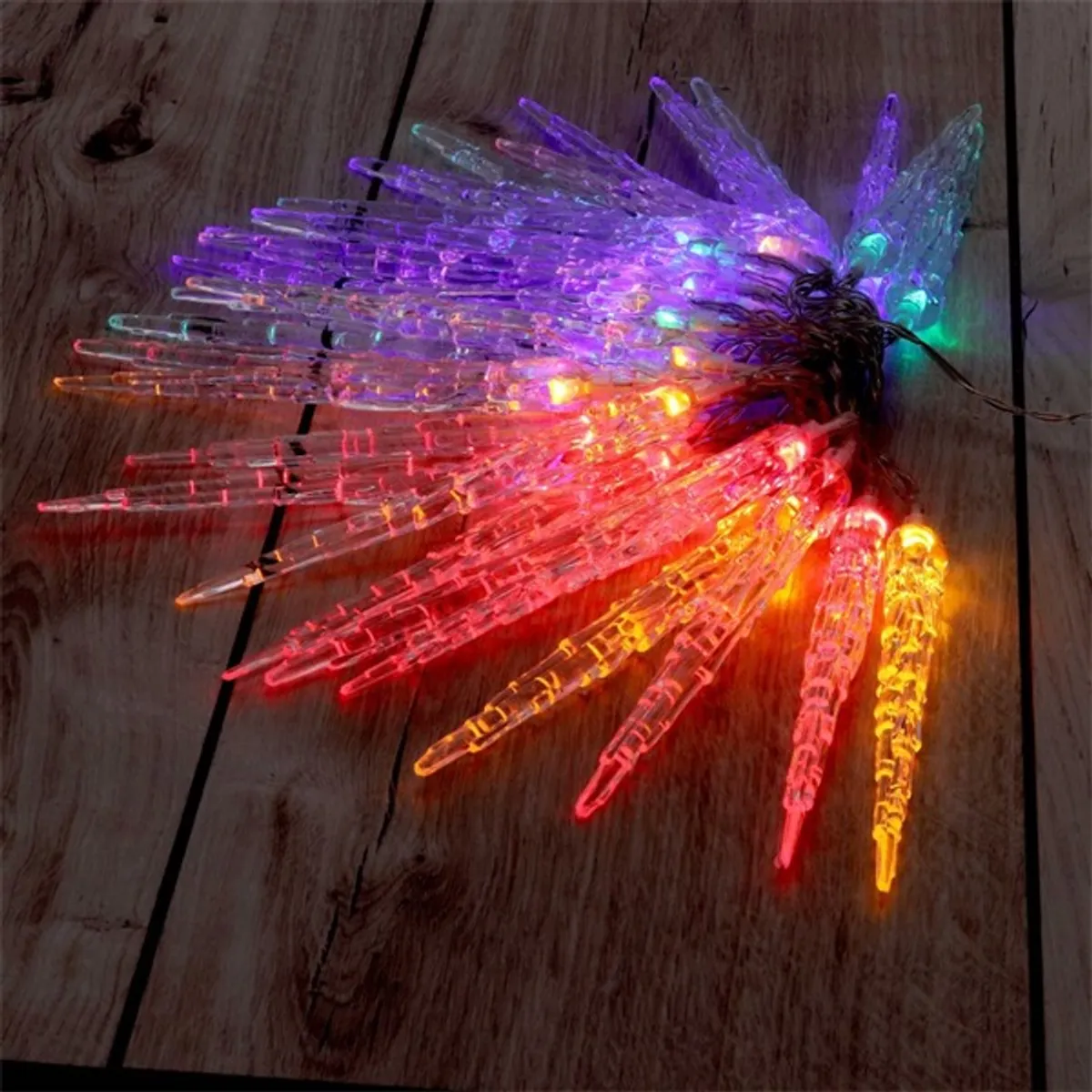 Iris Jégcsap alakú több programos/3m/több színű/30db LED-es/3xAA elemes fényfüzér, fénydekoráció #4