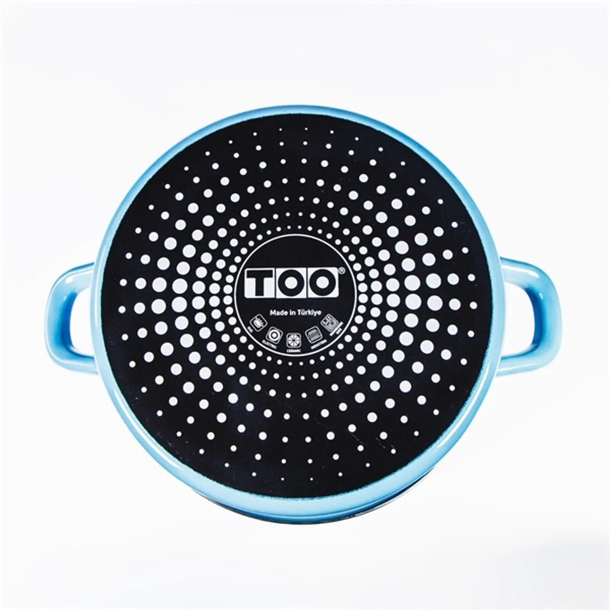 TOO LINE BLUE LOW 3,2 literes, 24cm átmérő, 7,5cm magasságú alacsony lábas (fazék) üveg fedővel #4