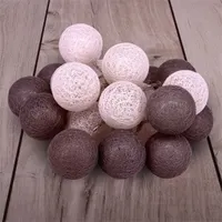 Iris Gömb alakú 6cm/színes fonott/3m/szürke-fehér/20db LED-es/USB-s fényfüzér, fénydekoráció #4