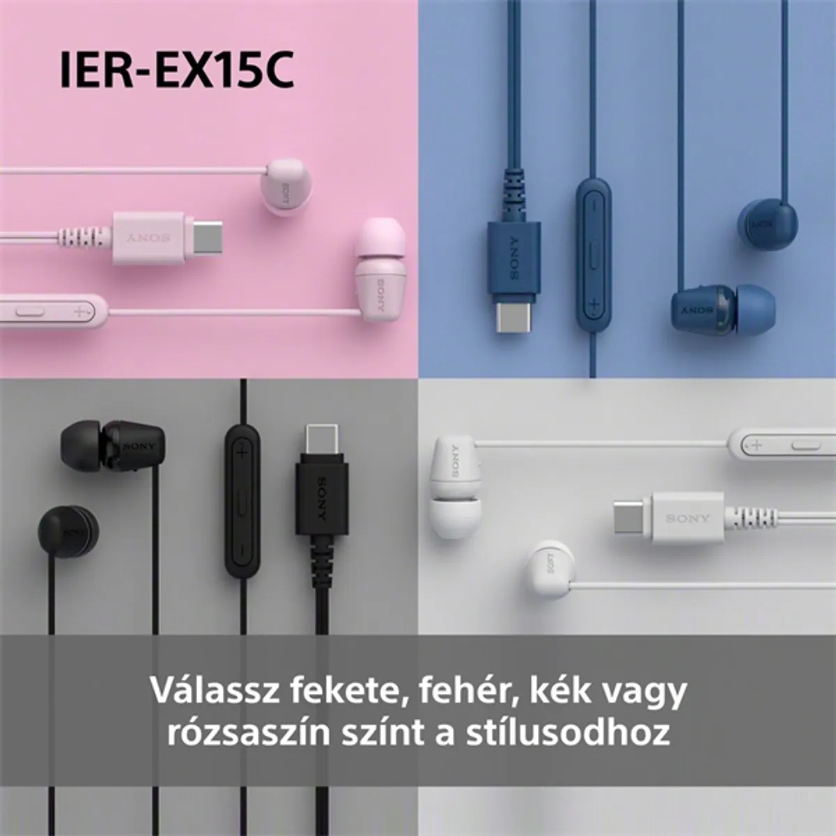Sony IEREX15CP.CE7 USB Type-C vezetékes mikrofonos rózsaszín fülhallgató #7