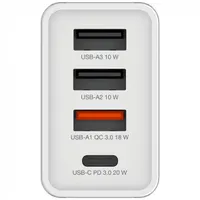 Verbatim 49701 CHR-30EU2 USB 30W 1xUSB-C PD 20W/1xUSB-A QC 3.0/2xUSB-A 10W fehér hálózati töltő #3