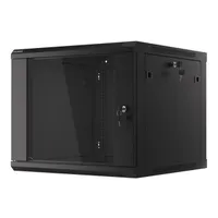 Lanberg WF01-6609-10B 19" 9U SZÉL:600mm MÉLY:600mm MAG:512mm lapraszerelt üvegajtós fekete fali rack szekrény #3