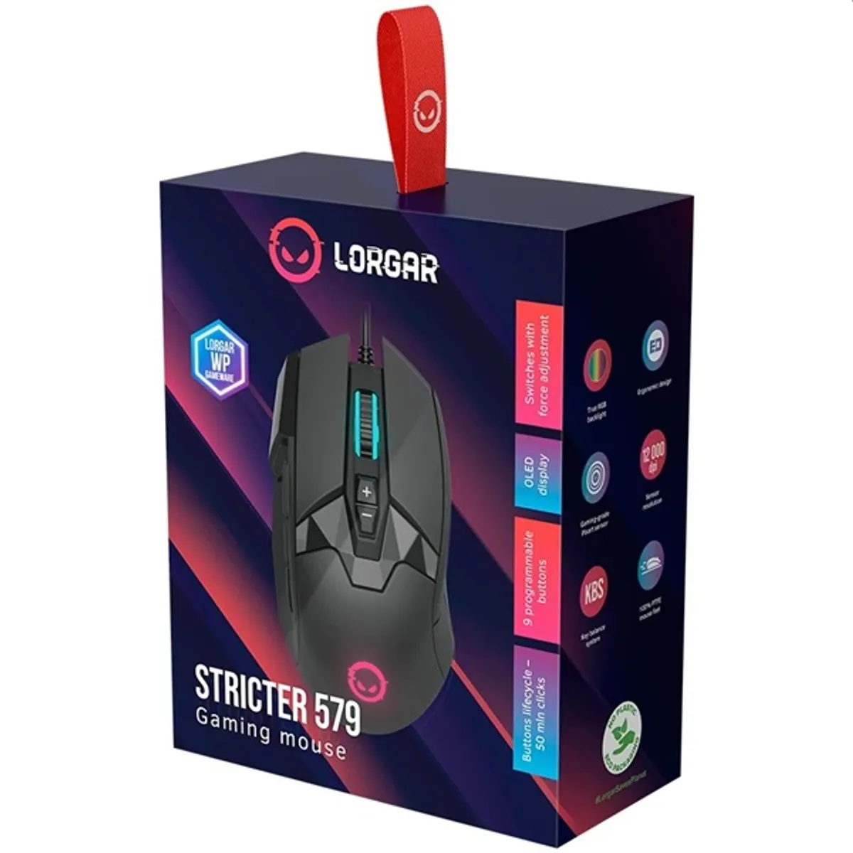 Lorgar Stricter 579 RGB fekete gamer egér #8