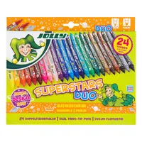 Jolly Superstars Duo 24 darabos kétvégű filctoll készlet