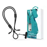 Devia ST124950 Cable Pro5 Woven 1,6m 60W PD Type-C - Type-C fekete adat- és töltőkábel + nyakpánt #1