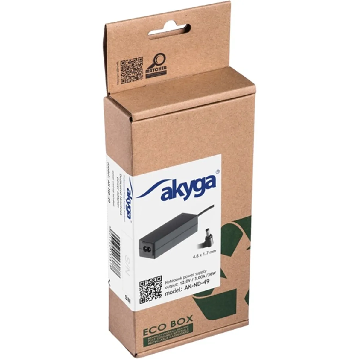 Akyga 12V/3A/36W 4,8x1,7mm Asus notebook hálózati töltő #4