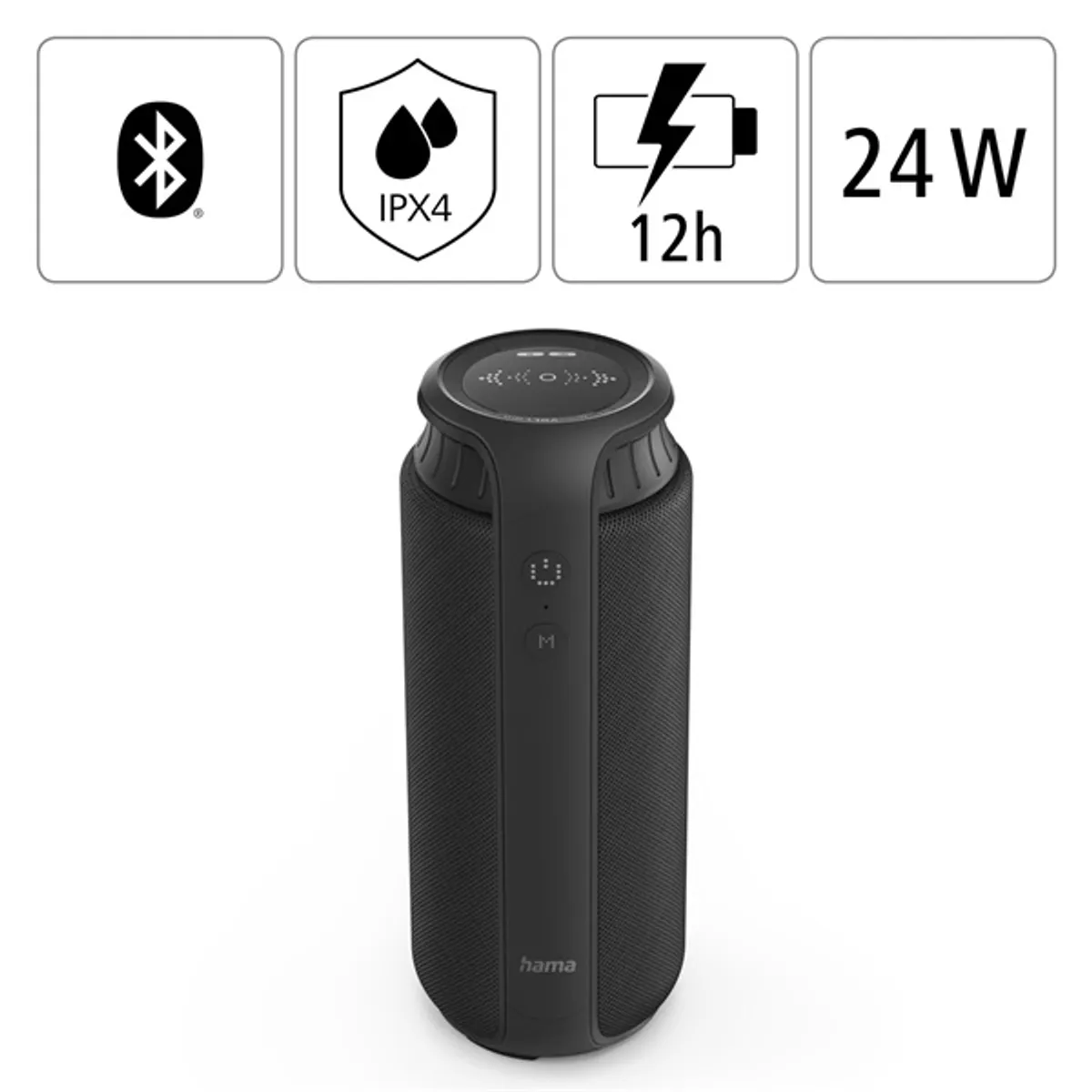Hama 188200 "PIPE 2.0", 24W fekete bluetooth hangszóró #5