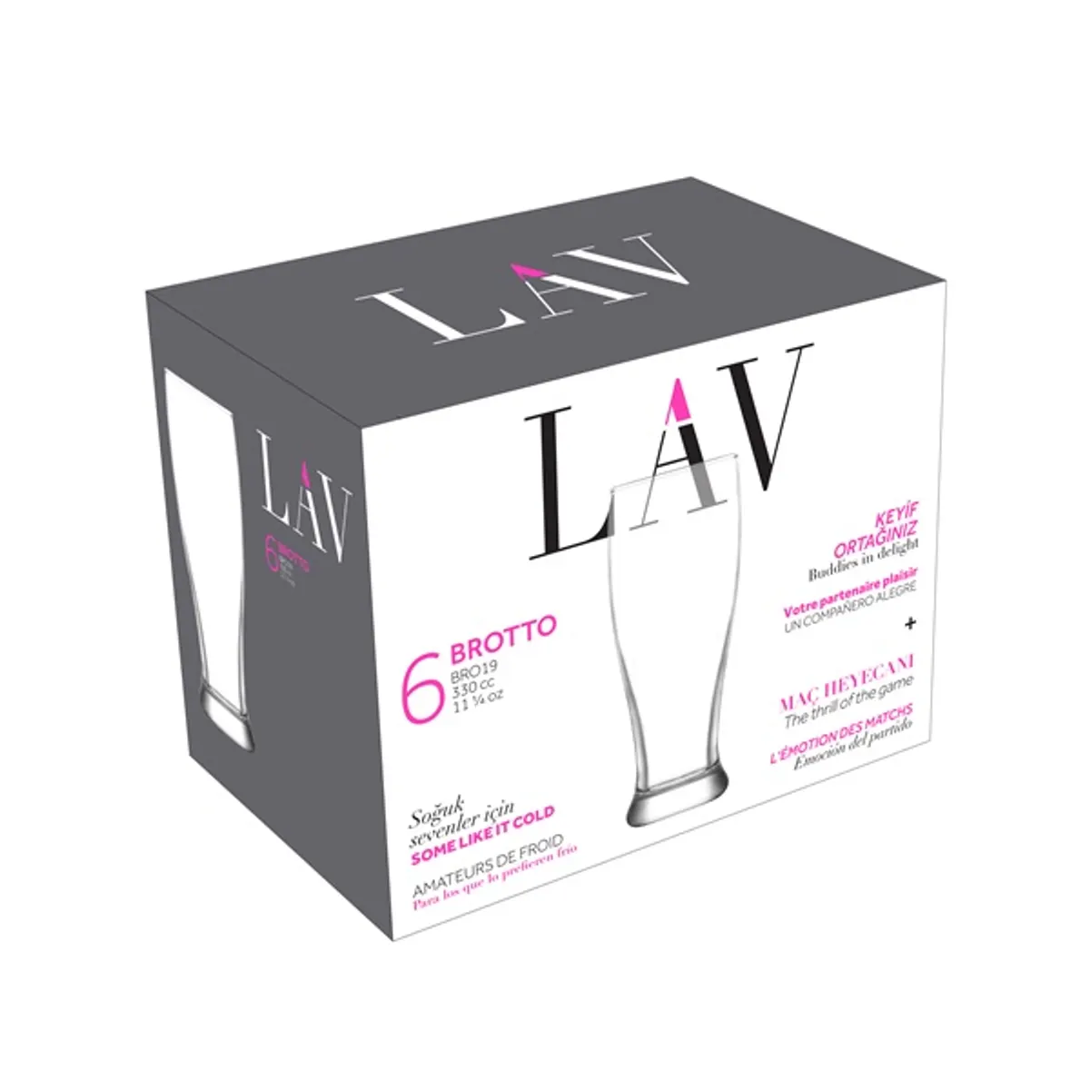 LAV Brotto Beer 330ml sörös pohár szett 6 darabos LV-BRO19F #1