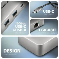 Axagon HMC-CUB83X2 USB-C 10Gbps DUAL 4K DISPLAY 7in1 hub #3