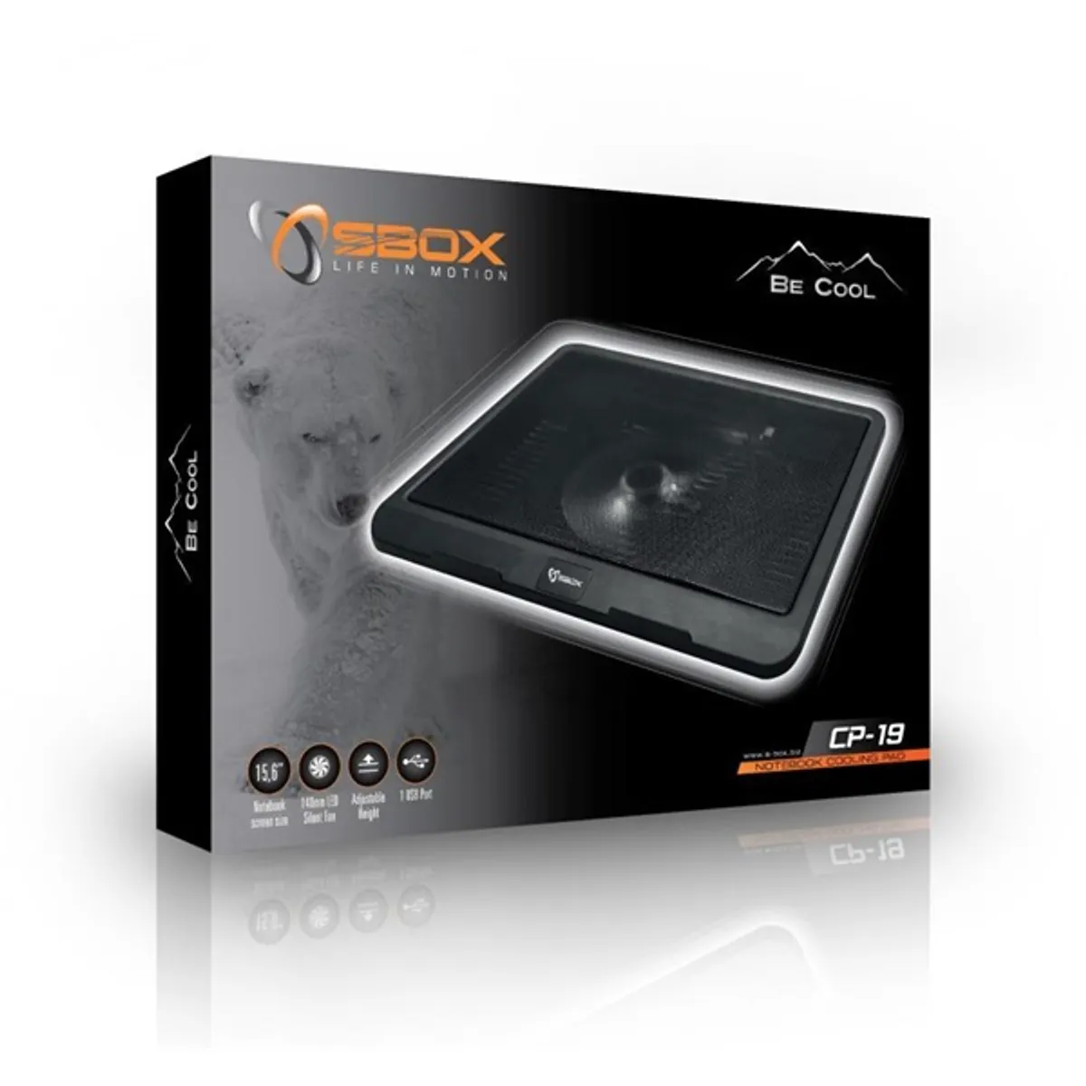 Sbox CP-19 fekete notebook hűtő #2