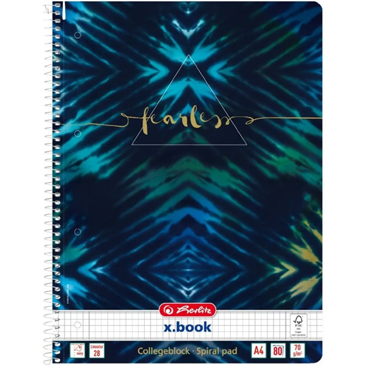 Herlitz Batik Fearless A4 80lapos perforált kockás spirálfüzet #1