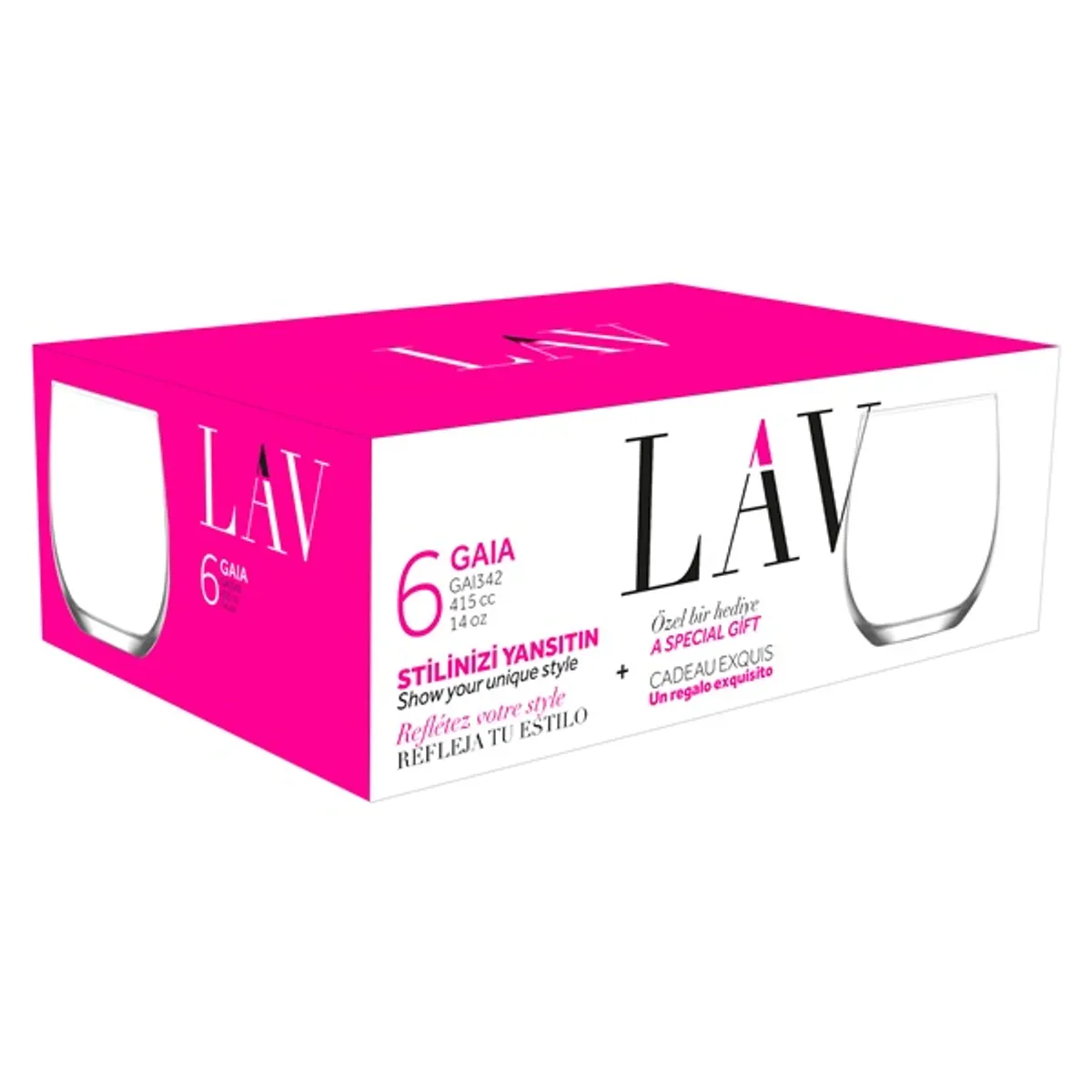 LAV Gaia Long Drink 415ml koktélos pohár szett 6 darabos LV-GAI342F #1