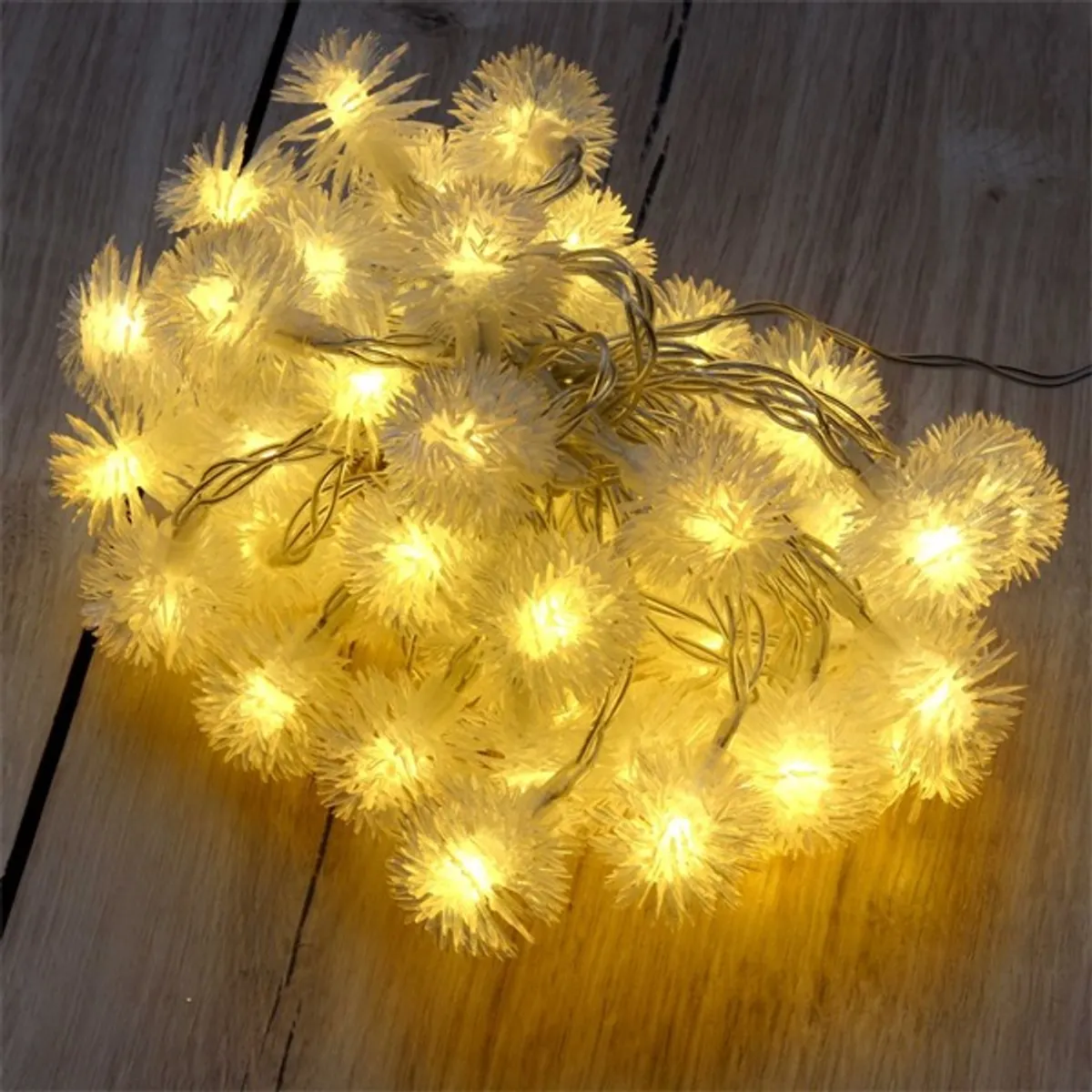 Zúzmara alakú 3cm/5m/meleg fehér/50db LED-es/3xAA elemes fényfüzér, fénydekoráció #2