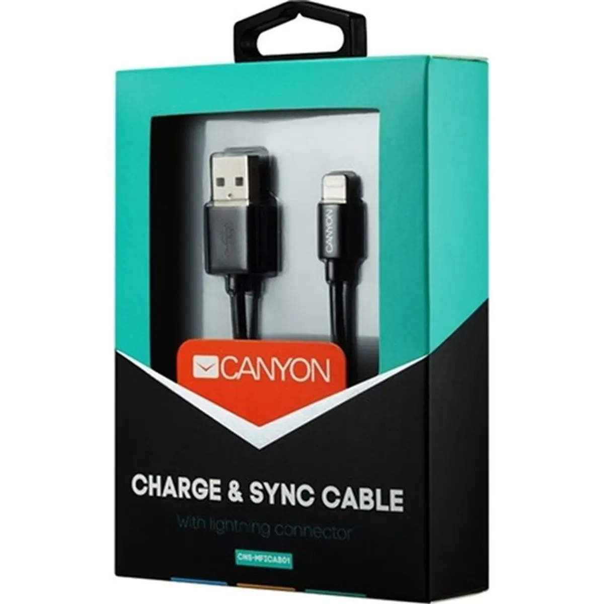 Canyon Charge&Sync USB 2.0 A -> Lightning M/M adatkábel 1m fekete #2